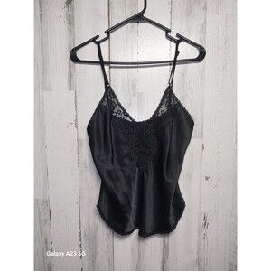 Vintage Union Made Maidenform Chantilly Lace Black Strappy Sexy Camisole-Size 36